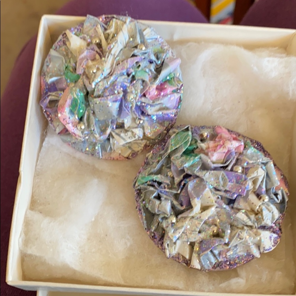 Wrapping paper earrings